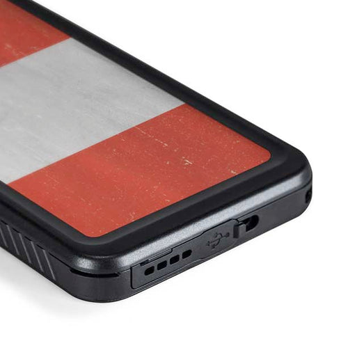 Peru Flag Distressed Galaxy S24 Plus Waterproof Case